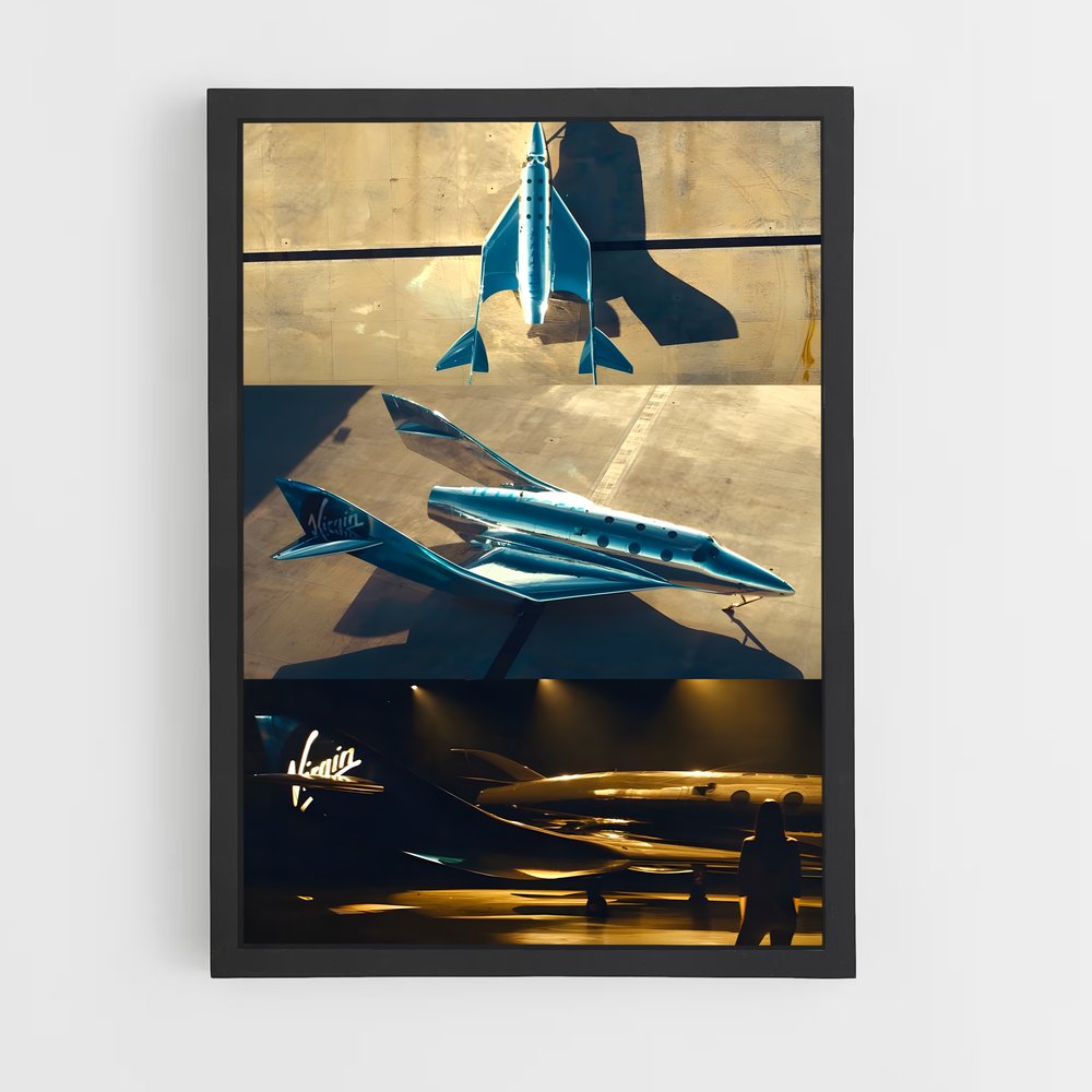 Poster Éblouissant de Virgin Galactic – affiche Missions spatiales (vue 2)